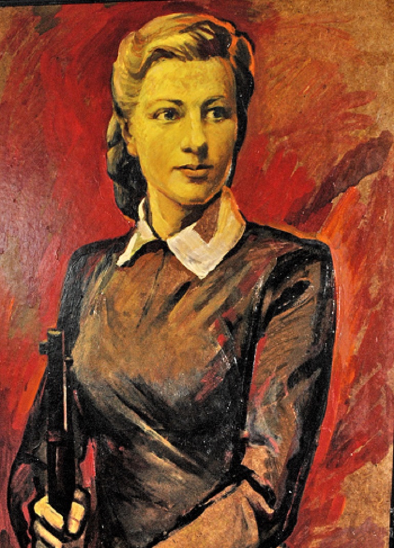 Партизанка Людмила Павловна Сечко погибла весной 1944 г. Автор портрета 1970-х гг. художник Н. Опиок